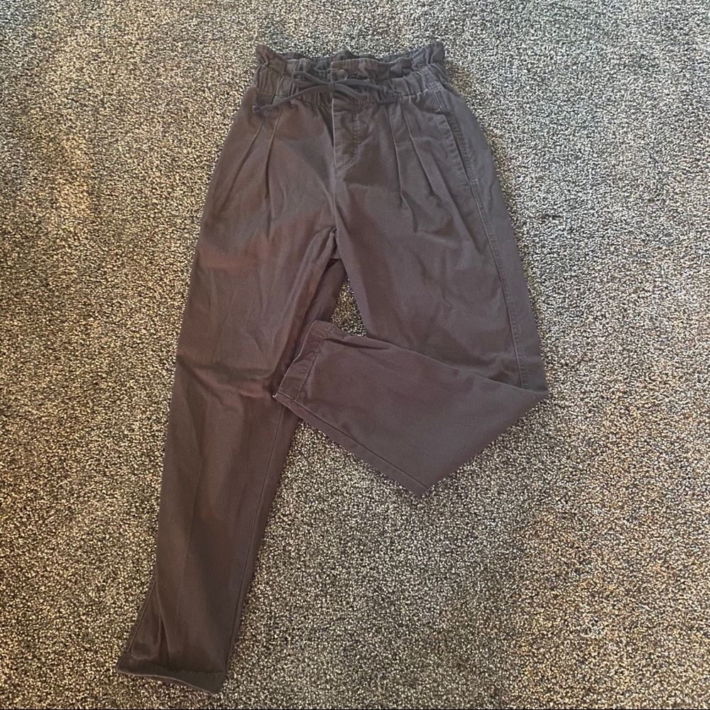 F21 tie waist paperbag pant